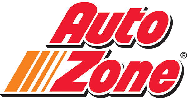AutoZone logo, Auto Zone, stacked logo, red block letters